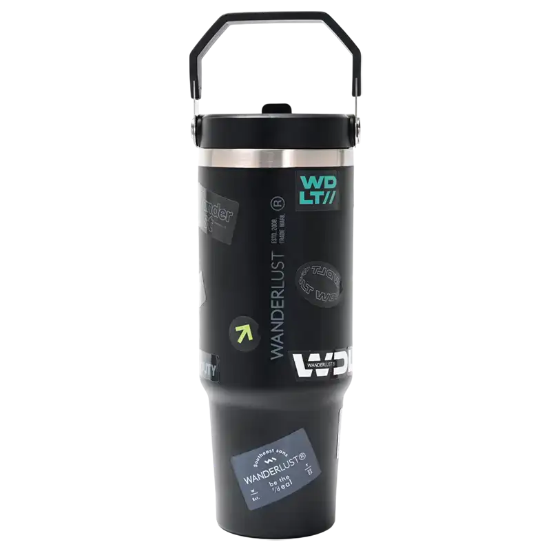 VASO TERMICO WANDERLUST C/PICO 900ML NEGRO