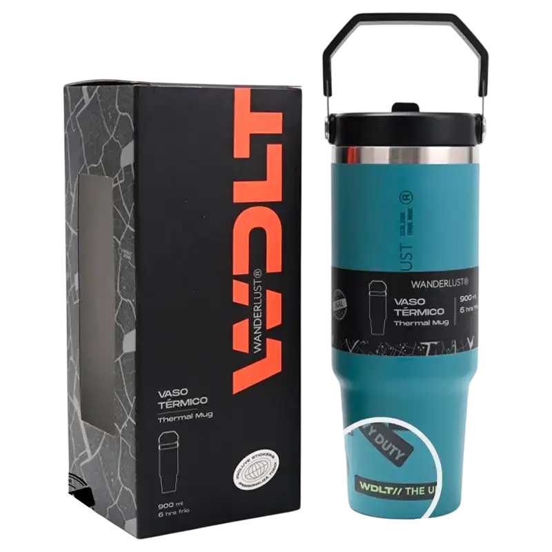 VASO TERMICO WANDERLUST C/PICO 900 ML SURTIDO VER