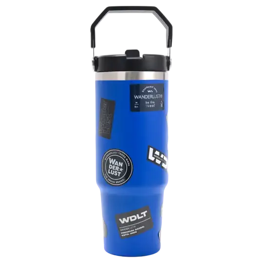VASO TERMICO WANDERLUST CON PICO 900ML AZUL