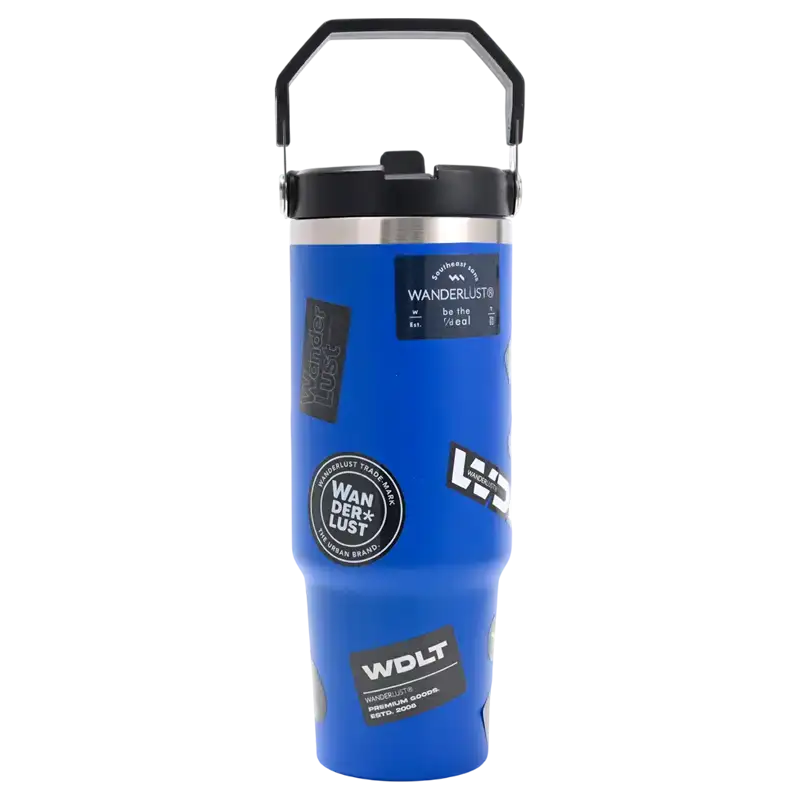 VASO TERMICO WANDERLUST CON PICO 900ML AZUL