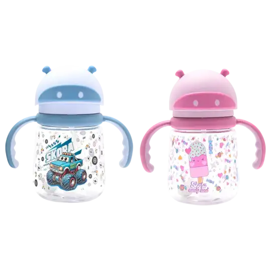 VASO INFANTIL C/SORBETE Y AGARRE SURTIDO