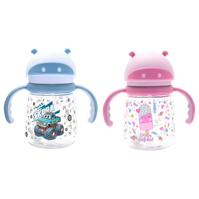 VASO INFANTIL C/SORBETE Y AGARRE SURTIDO