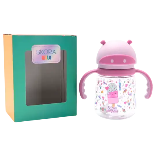 VASO INFANTIL C/SORBETE Y AGARRE SURTIDO
