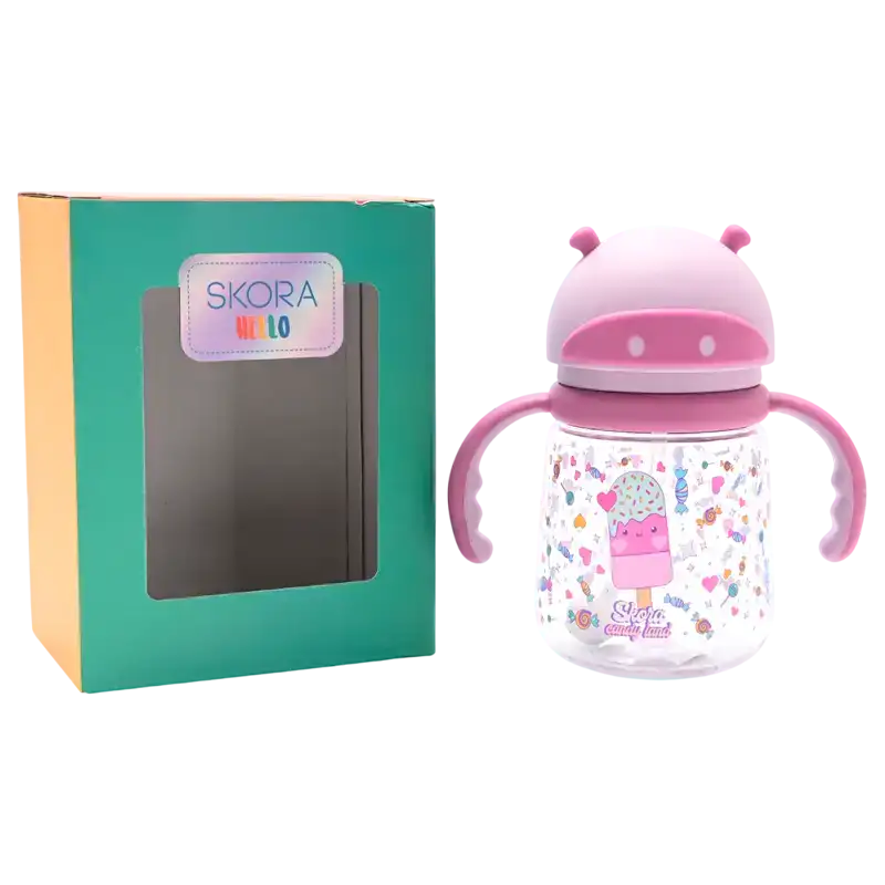 VASO INFANTIL C/SORBETE Y AGARRE SURTIDO