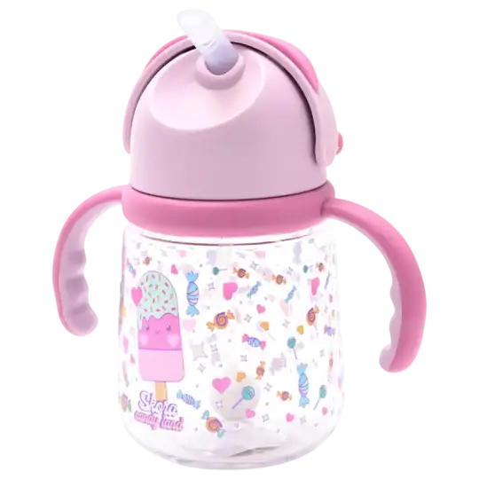 VASO INFANTIL C/SORBETE Y AGARRE SURTIDO