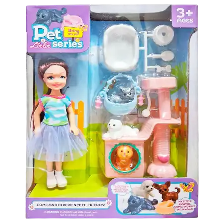 SET DE MENIECA 13 CM C/MASCOTA 2 MODELOS