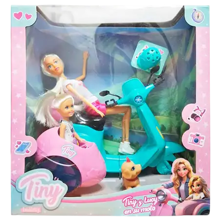 MUNIECA TINY Y LUCY EN SU MOTO