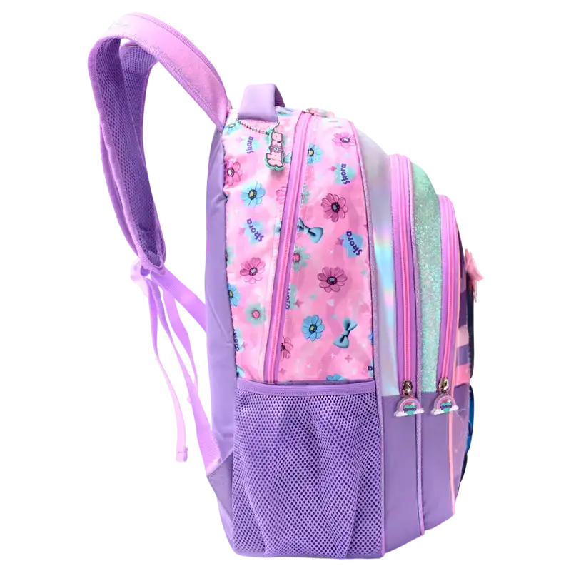MOCHILA HAPPY PETS GATITA GRIS CON LLAVERO