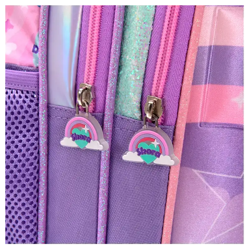 MOCHILA HAPPY PETS GATITA GRIS CON LLAVERO