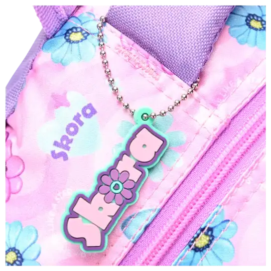 MOCHILA HAPPY PETS GATITA GRIS CON LLAVERO