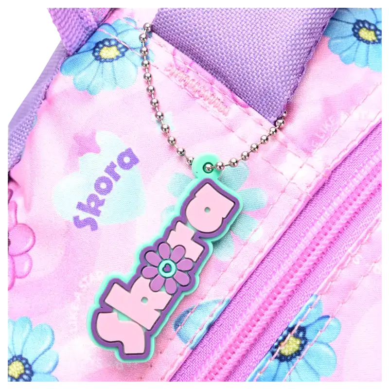 MOCHILA HAPPY PETS GATITA GRIS CON LLAVERO