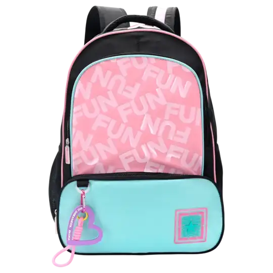 MOCHILA HAPPY CROMATICO NEG CEL 18PULG