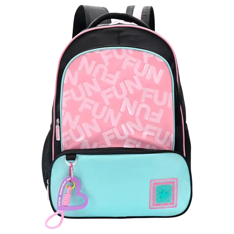 MOCHILA HAPPY CROMATICO NEG CEL 18PULG