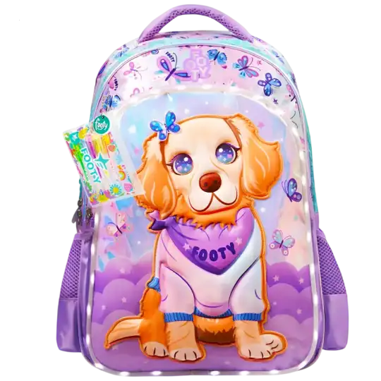 MOCHILA ESPALDA 18 DOGGIE LOVE LILA
