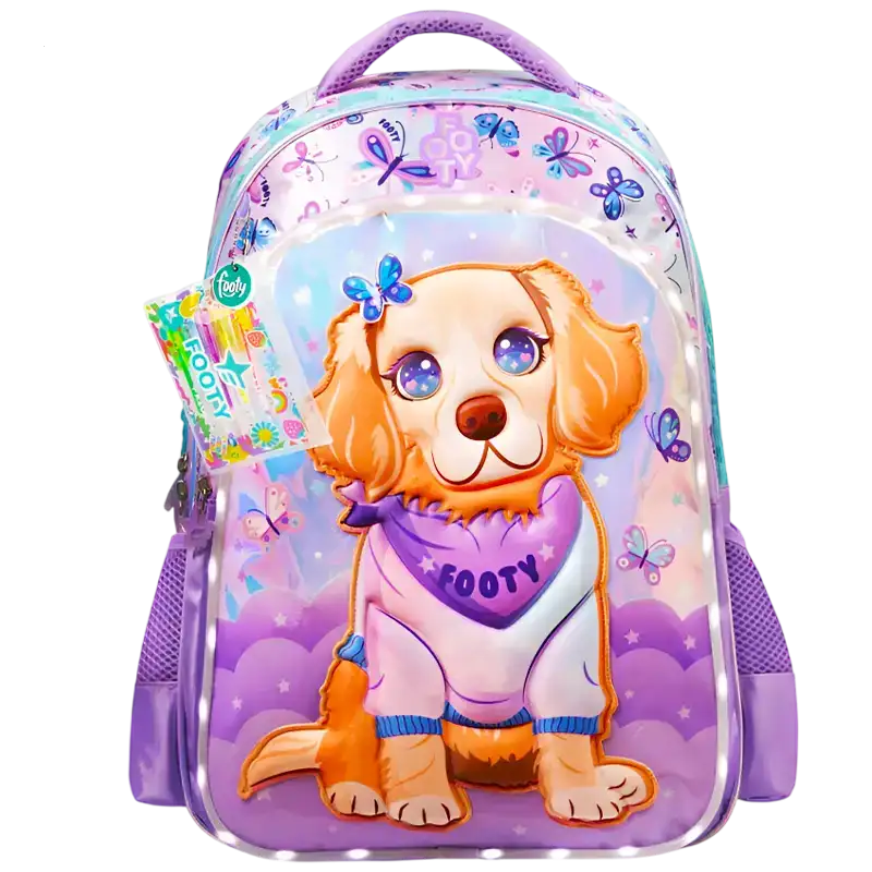 MOCHILA ESPALDA 18 DOGGIE LOVE LILA