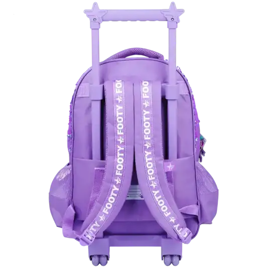 MOCHILA CON CARRO 18 C/LUZ QUEEN LILA