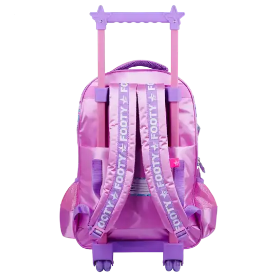 MOCHILA CON CARRO 18 C/LUZ MUSIC LIFE ROSA