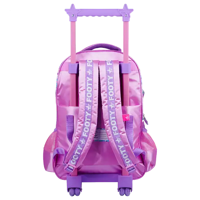 MOCHILA CON CARRO 18 C/LUZ MUSIC LIFE ROSA