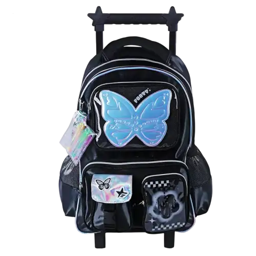 MOCHILA CON CARRO 18 GLOW FLY NEGRO