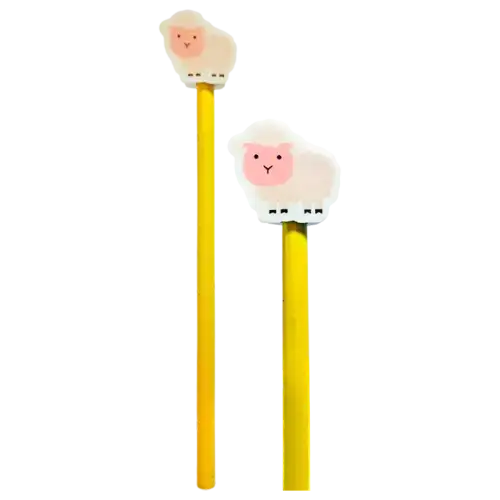 LAPIZ CON GOMA ANIMALES GRANJA