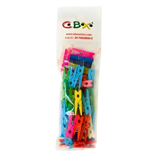 BROCHE MADERA  COLOR SURTIDO 25MM X50 CBX