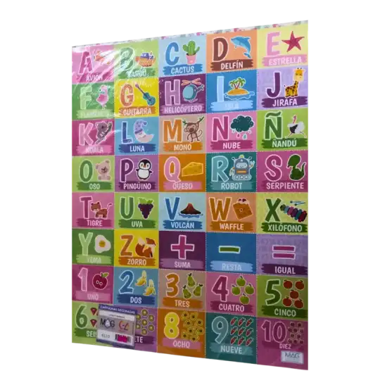 CARTULINA DECORADA LETRAS Y NUMEROS MAG