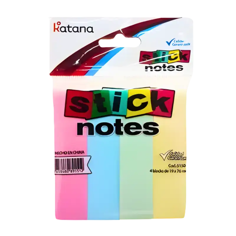 NOTAS ADHESIVAS PASTEL 19X76MM X4PCS KATANA