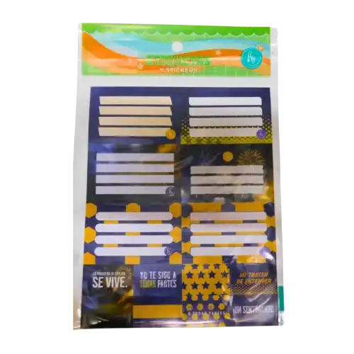 ETIQUETAS FUTBOL AZUL