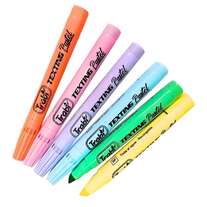 RESALTADOR TEXTING PASTEL X6 SURTIDO TRABI