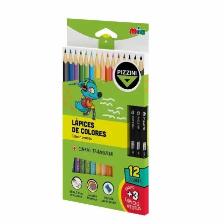 LAPICES PIZZINI TRIANGULARES + 3HB X12 LARGOS