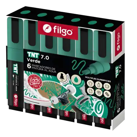 MARCADOR PINTURA AL AGUA TNT 7.0 VERDE 1 FILGO