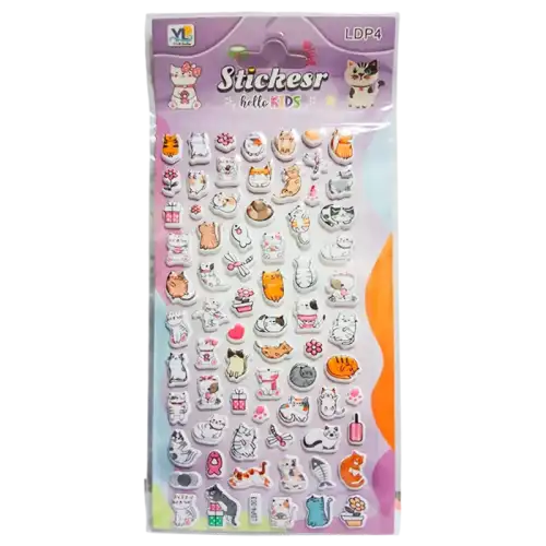 STICKER MINI GOMA EVA GATITOS