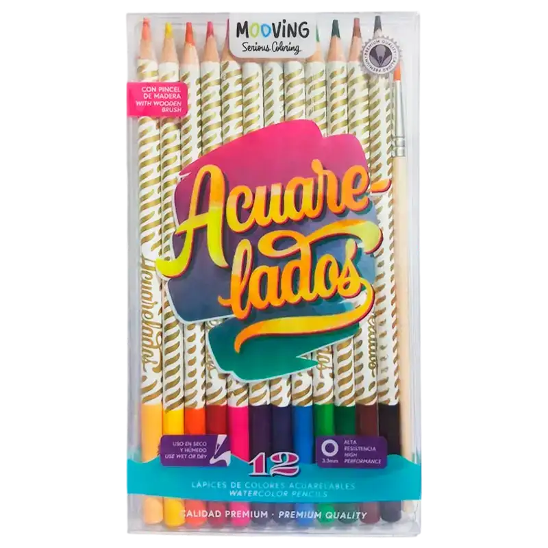 LAPICES DE COLORES MOOVING ACUARELABLES X12U