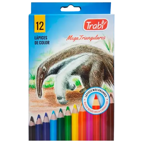 LAPICES JUMBO TRIANGULARES X12 LARGOS TRABI