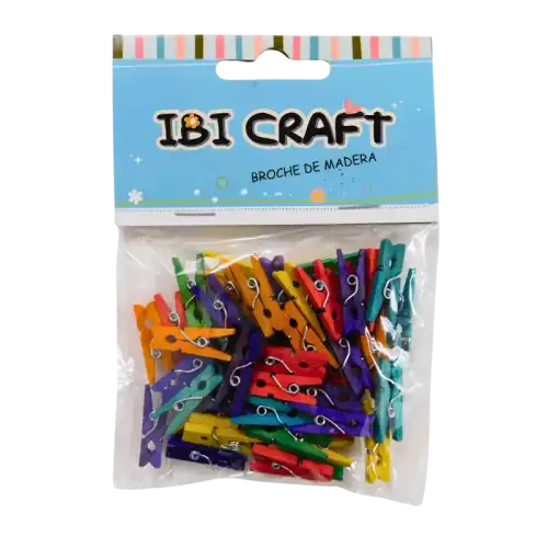 BROCHES DE MADERA 25MM COLOR IBICO