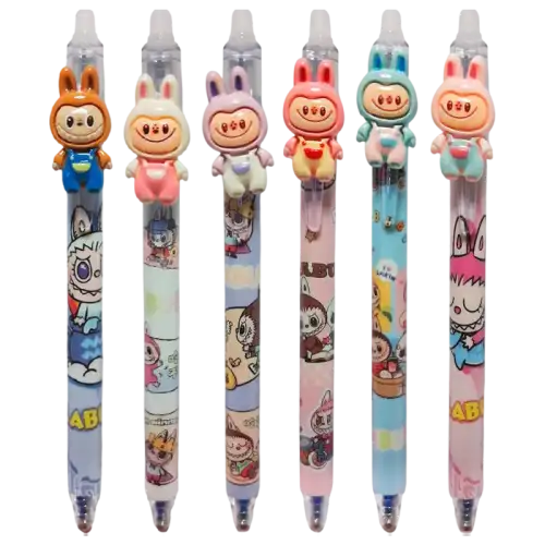 BOLIGRAFO BORRABLE LABUBU CON CLIP Y APLIQUE