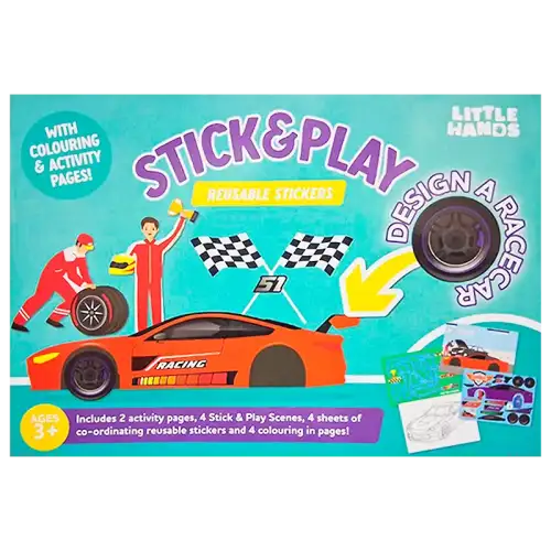 ALBUM + STICKERS REUSABLES VEICULOS