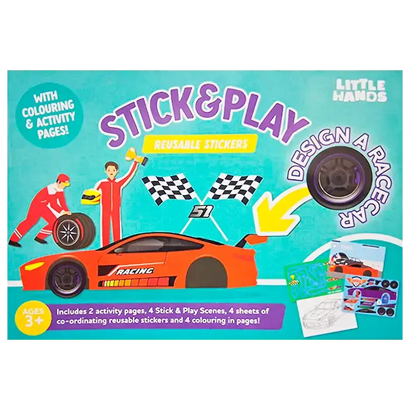 ALBUM + STICKERS REUSABLES VEICULOS