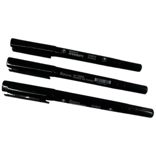 MARCADOR PERMANENTE DOBLE PUNTA NEGRO KATANA