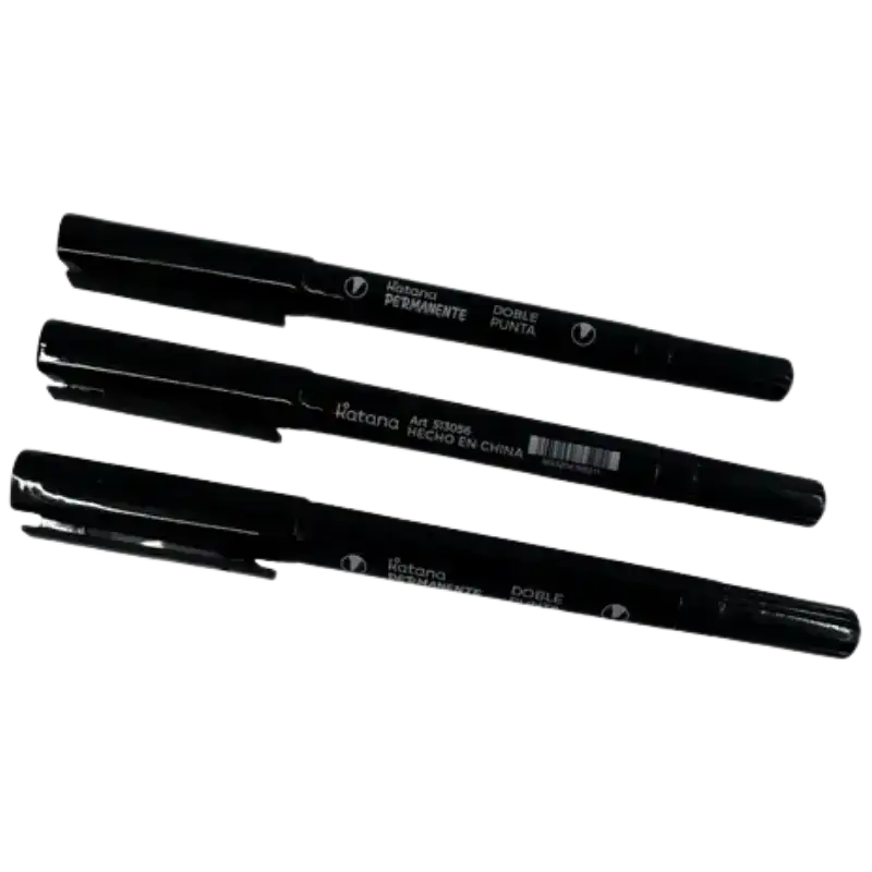 MARCADOR PERMANENTE DOBLE PUNTA NEGRO KATANA