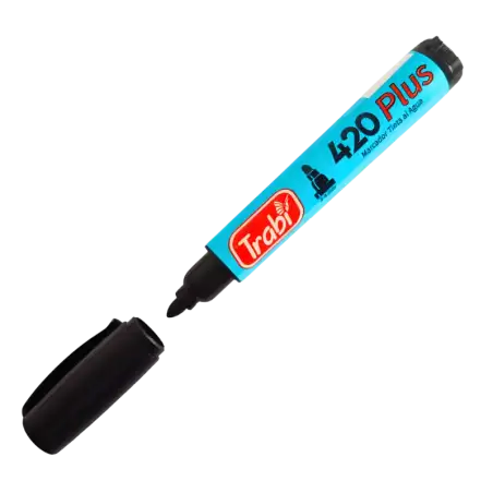MARCADOR AL AGUA 420 NEGRO TRABI