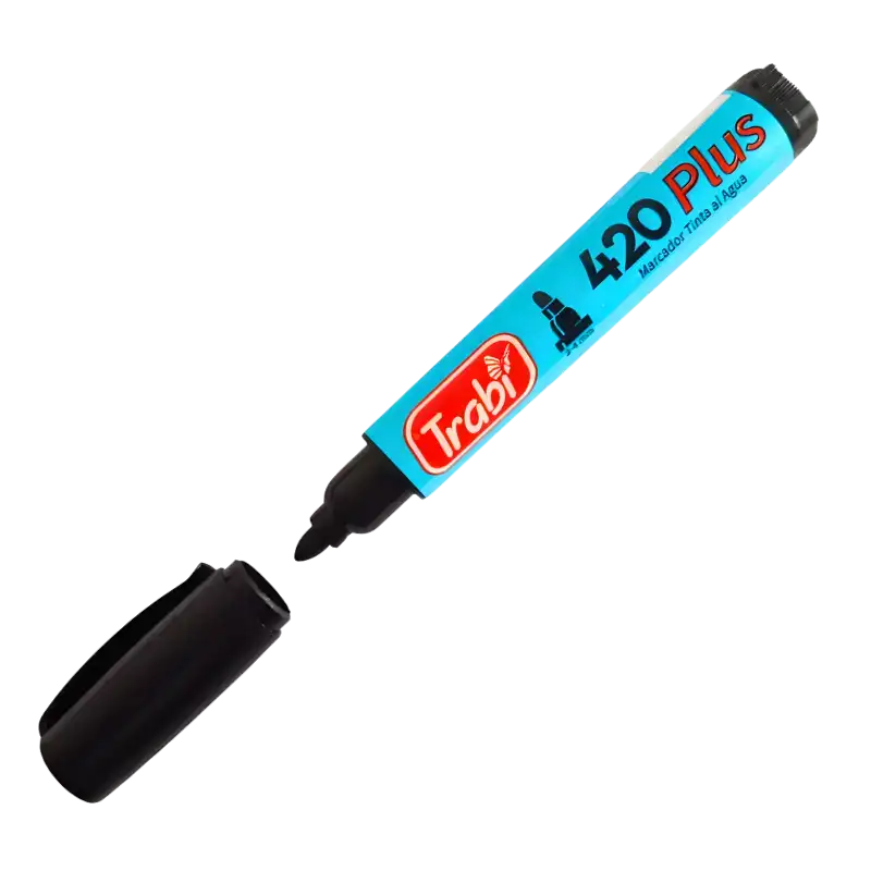 MARCADOR AL AGUA 420 NEGRO TRABI