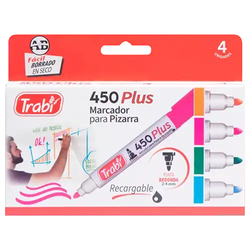 MARCADOR P/PIZARRA X4 FANTASIA TRABI