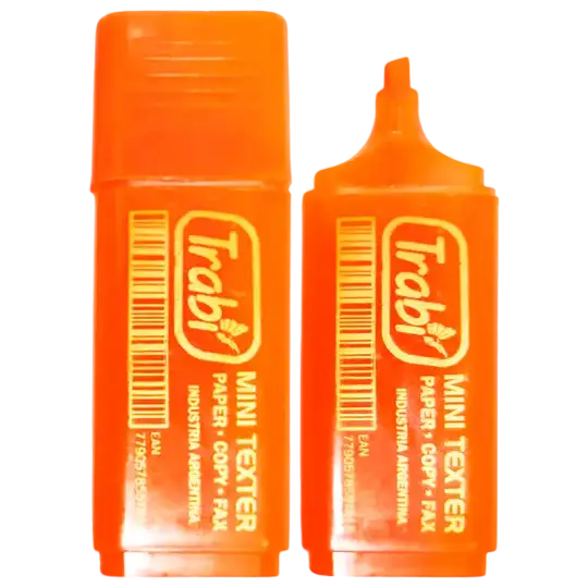 RESALTADOR MINI TEXTER  NARANJA TRABI