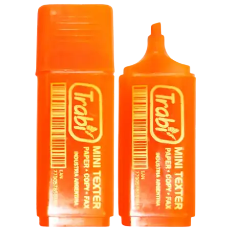 RESALTADOR MINI TEXTER  NARANJA TRABI