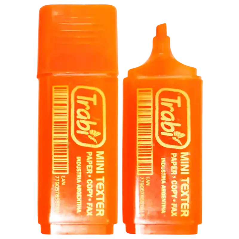 RESALTADOR MINI TEXTER  NARANJA TRABI