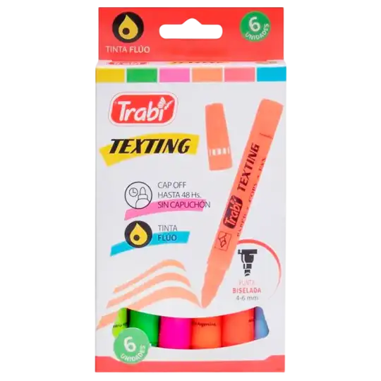 RESALTADOR TEXTING FLUO X6 TRABI
