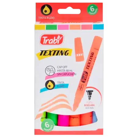 RESALTADOR TEXTING FLUO X6 TRABI