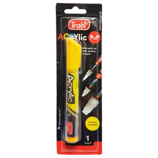 MARCADOR TRABI ACRYLIC POP 4MM AMARILLO