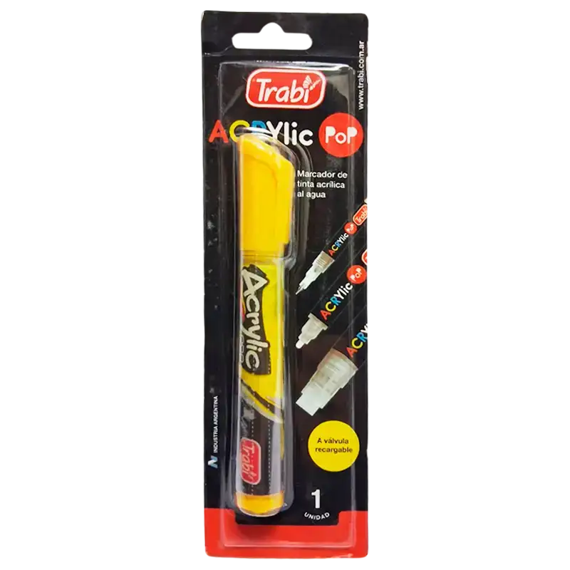 MARCADOR TRABI ACRYLIC POP 4MM AMARILLO
